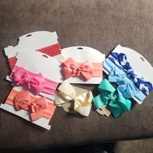 New girls hair accessories lot ( hair bows and headbands ) Lot of 8
